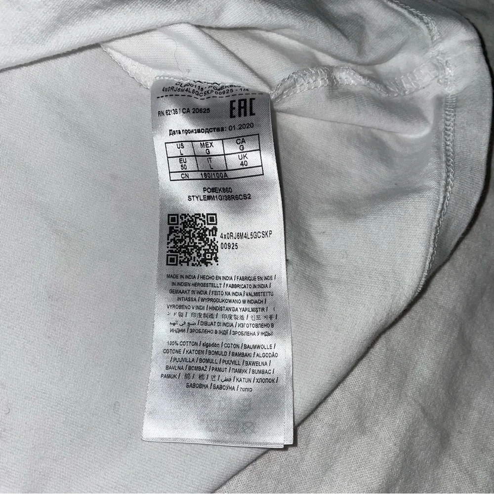 Guess Originals LARGE Classic Palm Tree Triangle T-shirt White Graphic Relaxed - Picture 6 of 6